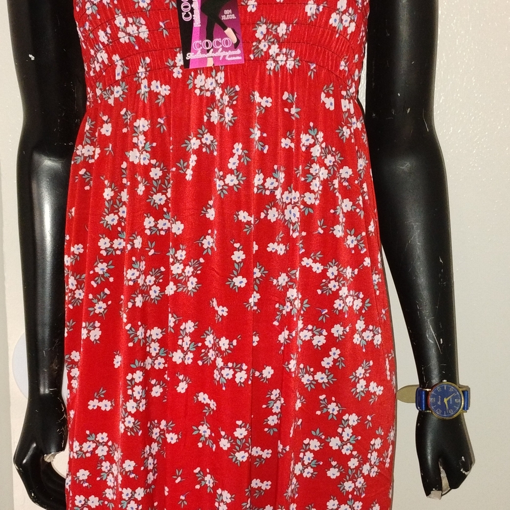 Red Floral Women's Dress